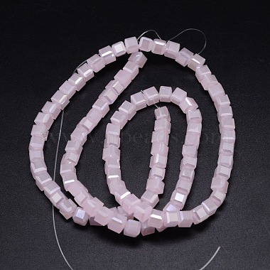 Faceted Cube Full Rainbow Plated Imitation Jade Electroplate Glass Beads Strands(X-EGLA-E041-2mm-FR03)-3