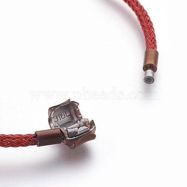 Fabrication de bracelet de style européen en fil d'acier(MAK-L018-01)-4