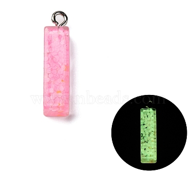 Platinum Hot Pink Letter I Resin Pendants