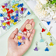 50Pcs 5 Colors Frosted Flower Transparent Acrylic Pendant Decoration(HJEW-HY0001-01)-3