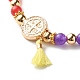 Reiki 7 Chakra Natural Mixed Stone Round Beads Stretch Bracelet for Girl Women(BJEW-JB07003-01)-4