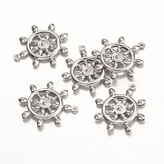 316 Surgical Stainless Steel Pendants, Helm, Stainless Steel Color, 24x21x2mm, Hole: 1mm(STAS-K096-12P)