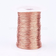 Eco-Friendly Round Copper Wire, Copper Beading Wire for Jewelry Making, Long-Lasting Plated, Raw(Unplated), 26 Gauge, 0.4mm, about 1706.03 Feet(520m)/500g(CWIR-K001-01-0.4mm-RG)