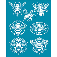 Silk Screen Printing Stencil, for Painting on Wood, DIY Decoration T-Shirt Fabric, Bees, 100x127mm(DIY-WH0341-398)