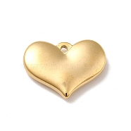 Ion Plating(IP) 304 Stainless Steel Pendants, Heart Charms, Real 18K Gold Plated, 15x20x4mm, Hole: 1.6mm(STAS-E176-01G)