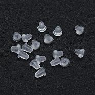 Eco-Friendly Plastic Ear Nuts, Earring Backs, Clear, 4x4mm, Hole: 0.5mm, about 9500pcs/bag(KY-F009-01-A)