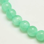 Dyed Natural Green Jade Beads Strands, Round, Turquoise, 4mm, Hole: 1mm, about 90pcs/strand, 15.74 inch(JBS053-4MM-27)