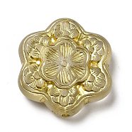 Acrylic Beads, Golden Metal Enlaced, Flower, Gold, 31x28.5x8mm, Hole: 2mm, about 94pcs/500g(MACR-J123-04)