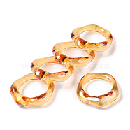 Transparent Resin Finger Rings, AB Color Plated, Dark Orange, US Size 6 3/4(17.1mm)(RJEW-T013-001-E05)