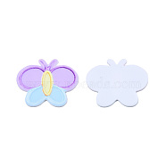 Printed Acrylic Cabochons, Rubberized Style, Butterfly, Lilac, 39x41x2mm(OACR-N135-78)