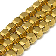 Electroplate Non-magnetic Synthetic Hematite Beads Strands, Lantern, Golden Plated, 5x6x5mm, Hole: 2mm, about 81pcs/strand, 15.7 inch(G-T061-50A)