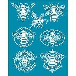 Silk Screen Printing Stencil, for Painting on Wood, DIY Decoration T-Shirt Fabric, Bees, 100x127mm(DIY-WH0341-398)