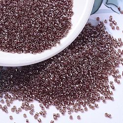 MIYUKI Delica Beads, Cylinder, Japanese Seed Beads, 11/0, (DB1222) Transparent Dark Cranberry Luster, 1.3x1.6mm, Hole: 0.8mm, about 2000pcs/10g(X-SEED-J020-DB1222)