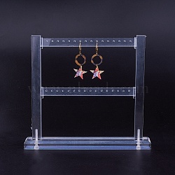 Organic Glass Earring Displays, Jewelry Display Rack, Clear, 22.9x20.5cm(EDIS-L006-17)