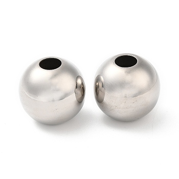 201 Stainless Steel Beads, Large Hole Beads, Rondelle, Stainless Steel Color, 19~21.5x20mm, Hole: 7mm