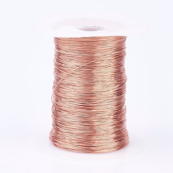 Eco-Friendly Round Copper Wire, Copper Beading Wire for Jewelry Making, Long-Lasting Plated, Raw(Unplated), 26 Gauge, 0.4mm, about 1706.03 Feet(520m)/500g