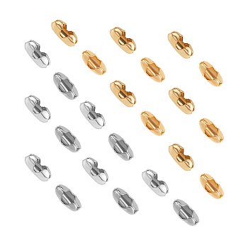 304 Stainless Steel Ball Chain Connectors, Golden & Stainless Steel Color, 5x2mm, Fit for 1.5mm ball chain, 2 colors, 100pcs/color, 200pcs/box