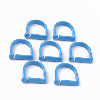 Spray Painted Alloy Cuff Rings, Open Rings, Cadmium Free & Lead Free, Dodger Blue, US Size 5 3/4(16.3mm)