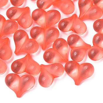 Transparent Acrylic Beads, Heart, Tomato, 17.5x22x10mm, Hole: 1.4mm, about 260pcs/500g