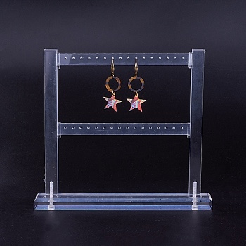 Organic Glass Earring Displays, Jewelry Display Rack, Clear, 22.9x20.5cm