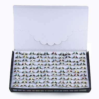 100 pièces ensemble de bagues d'humeur en fer papillon bling(RJEW-N042-03)-4