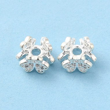 Rack Plating Brass Micro Pave Clear Cubic Zirconia Clover Beads(KK-D075-04S)-4