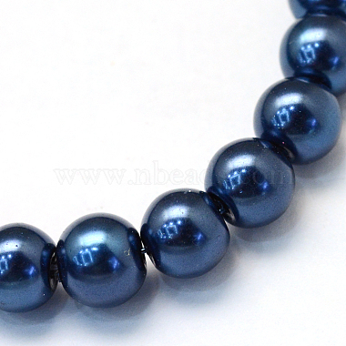 Baking Painted Pearlized Glass Pearl Round Bead Strands(X-HY-Q003-4mm-15)-2
