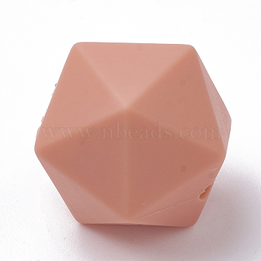Coral Polygon Silicone Beads