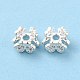 Rack Plating Brass Micro Pave Clear Cubic Zirconia Clover Beads(KK-D075-04S)-4