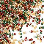4 Colors 11/0 Christmas MIYUKI Delica Seed Beads, Silver Lined, DB41 & DB42 & DB148 & DB603, Mixed Color, 1.6x1.3mm, Hole: 0.8mm, about 10000pcs/50g(SEED-X0058-20)