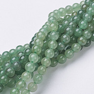 Natural Green Aventurine Beads Strands, Round, 6mm, Hole: 0.8mm, about 60~61pcs/strand, 15~16 inch(X-GSR6mmC024)