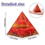 Orgone Pyramid Protection Crystal Gemstone Pyramid Reiki Positive Energy Pyramid Chakra Meditation Pyramid for Success Health Lucky Anti-Stress Decor Gift Collection (Red), 60x60x62mm(JX347A)