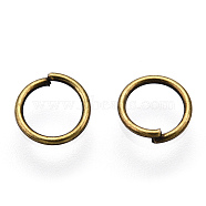 Iron Open Jump Rings, Nickel Free, Round Ring, Antique Bronze, 21 Gauge, 6x0.7mm, Inner Diameter: 4.5mm, about 20000pcs/1000g(IFIN-T019-6mm-AB)