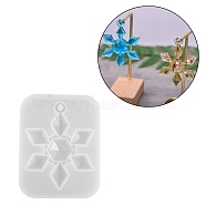 Christmas Theme DIY Snowflake Pendant Silicone Molds, Resin Casting Molds, for UV Resin & Epoxy Resin Jewelry Making, White, 89x69x12mm, Hole: 5mm, Inner Diameter: 75x68mm(DIY-F114-27)