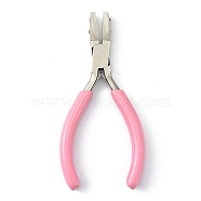 45 Carbon Steel Nylon Jaw Pliers, Flat Nose Pliers, Ferronickel with Word 'BENECREAT TOOLS', Pink, 14.1x8.7x0.95cm(PT-WH0009-01)