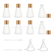 Matte Glass Aromatherapy Subpackage Bottle, with Alumite Cover & PP Plug & Plastic Funnel Hopper & Pipettes, Clear, 4.6x7.5cm, Hole: 12mm, Capacity: 30ml(1.01 fl. oz), 8pcs(MRMJ-BC0002-92)