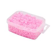 1 Box 5mm Hama Beads PE DIY Fuse Beads Refills for Kids, Tube, Pearl Pink, 5x5mm, Hole: 3mm, about 500pcs/box(DIY-X0047-A10-B)
