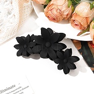 Flower Plastic Large Claw Hair Clips, Hair Accessories for Women & Girls, Black, 60x110x45mm(PW-WGB4F0D-01)