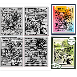 Rubber Clear Stamps, for Card Making Decoration DIY Scrapbooking, Flower, 22x18x0.8cm(DIY-WH0251-025)