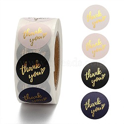 1 Inch Thank You Theme Self-Adhesive Paper Stickers, Gift Tag, for Party, Decorative Presents, Round, Colorful, 25mm, 500pcs/roll(X-DIY-K027-B03)