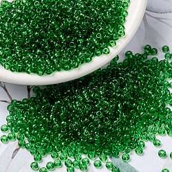 MIYUKI Round Rocailles Beads, Japanese Seed Beads, (RR145) Transparent Light Green, 8/0, 3mm, Hole: 1mm, about 2111~2277pcs/50g(SEED-X0055-RR0145)