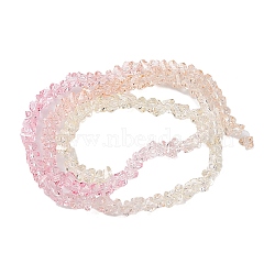 Transparent Baking Paint Glass Bead Strands, Segmented Multi-color Beads, Triangle, Bisque, 4.5x4x3.5mm, Hole: 1mm, about 134~137pcs/strand, 13.27~13.39''(33.7~34cm)(GLAA-YW0003-17A)