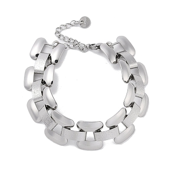 Non-Tarnish 304 Stainless Steel Panther Chain Bracelets for Women Men, Stainless Steel Color, 6-3/8 inch(16.1cm)