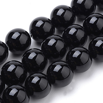 Natural Obsidian Beads Strands, Round, 8mm, Hole: 1mm, about 50pcs/strand, 15.7 inch