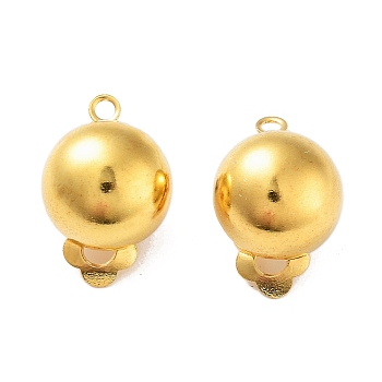 Brass Earring Findings, for Non-Pierced Ears, Golden, 20x13mm, Hole: 3mm