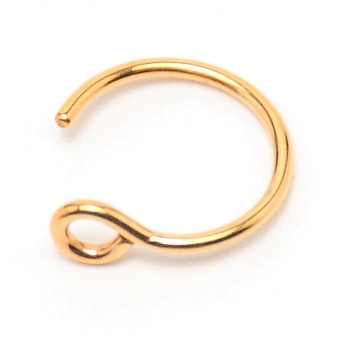 Nose Ring Hoop, 304 Stainless Steel Piercing Body Jewelry for Her, Golden, 9.5x9.5x1mm, Pin: 1mm, Hole: 1.5mm