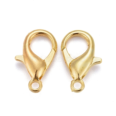 Golden Tone Zinc Alloy Lobster Claw Clasps(X-E106-G-NF)-3