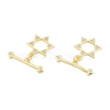 Brass Pave Clear Cubic Zirconia Toggle Clasps(KK-N231-400)-3