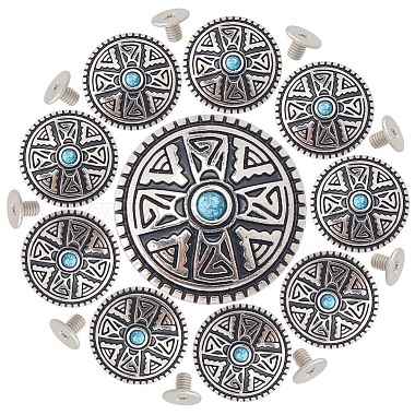 Turquoise Alloy Button
