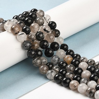 naturel noir quartz rutile brins de perles(G-R447-10mm-03-01)-4